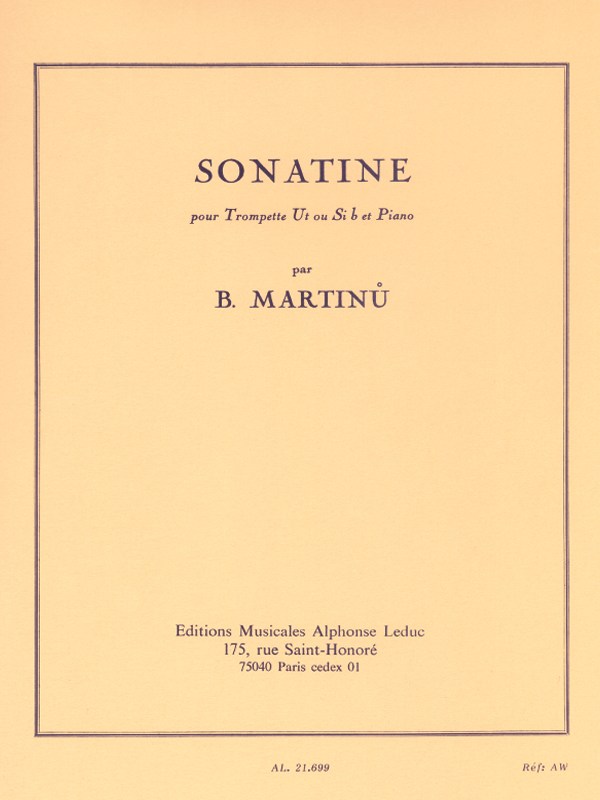 Bohuslav Martinu: Sonatina (Trumpet)