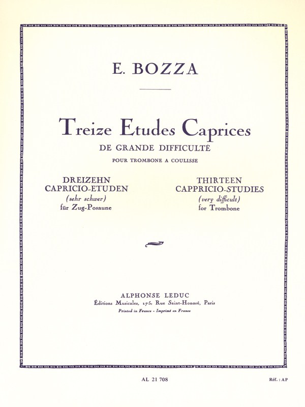 Eugène Bozza: 13 Etudes-Caprices de grand Difficulté (Trombone solo)