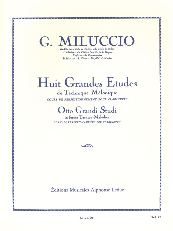 Giacomo Miluccio: 8 Grandes Etudes de Technique mélodique (Clarinet solo)