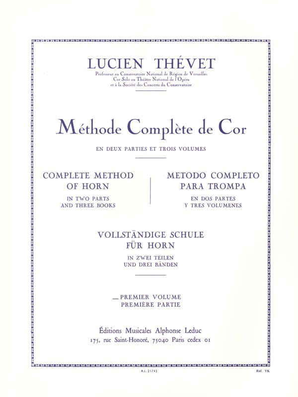 Lucien Thévet: Méthode complète de Cor Vol.1 (Horn solo)