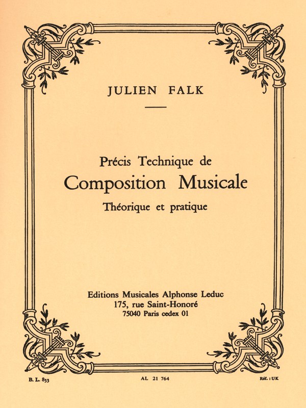 Falk Precis Technique De Composition Musicale Theorique Et Pratique Bk