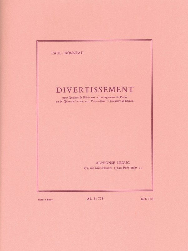 Paul Bonneau: Divertissement (Flutes 4 & Piano)