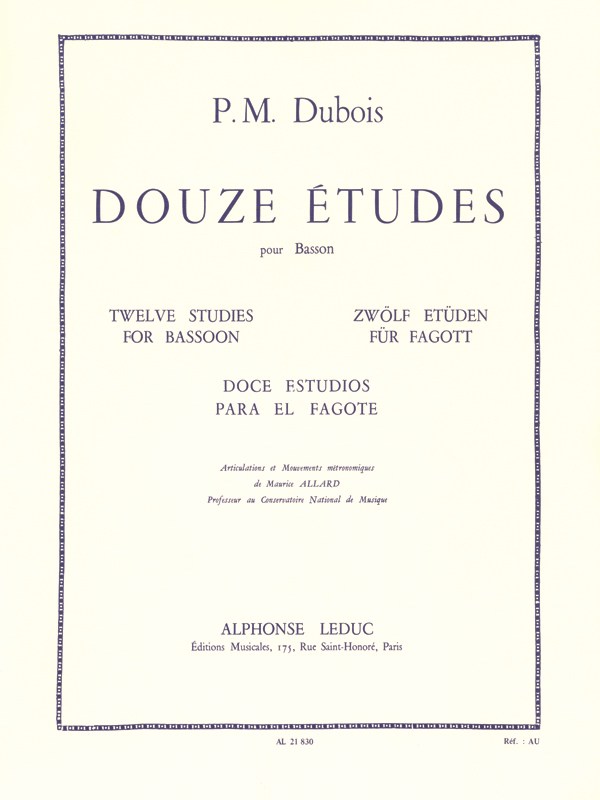 Pierre Max Dubois: 12 Etudes (Bassoon solo)