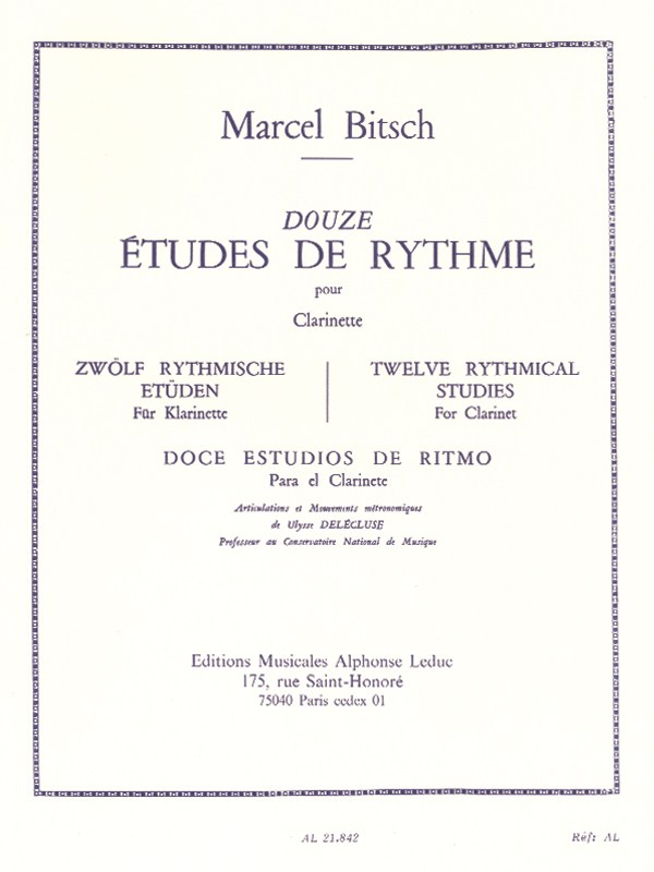 Marcel Bitsch: 12 Etudes de Rythme (Clarinet solo)