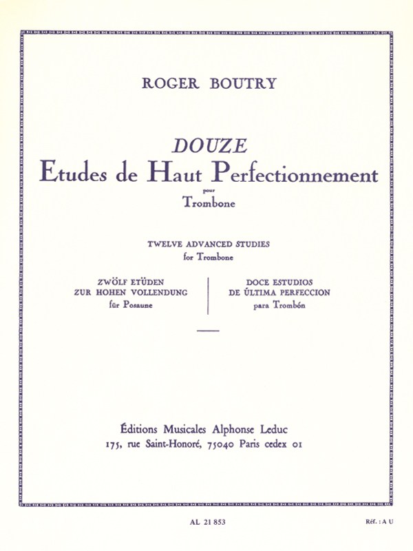 Roger Boutry: 12 Etudes de haut Perfectionnement (Trombone solo)