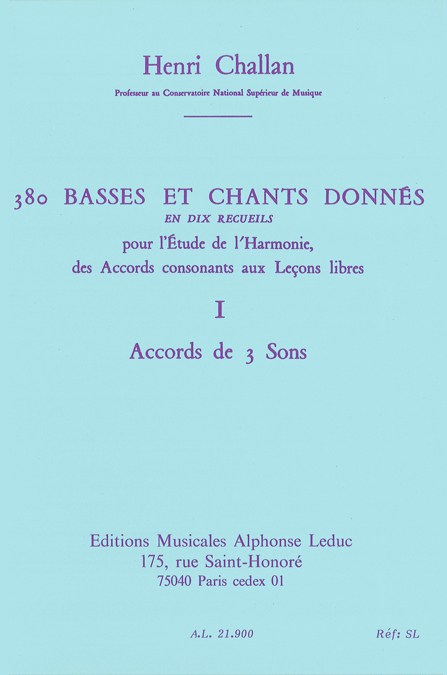 Challan H: 380 basses et chants donnes vol.01:accord des 3 sons 1a textes