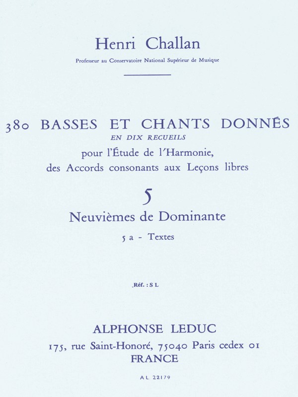 Henri Challan: 380 Basses and songs - Volume 5, Dominant Ninth - 5a