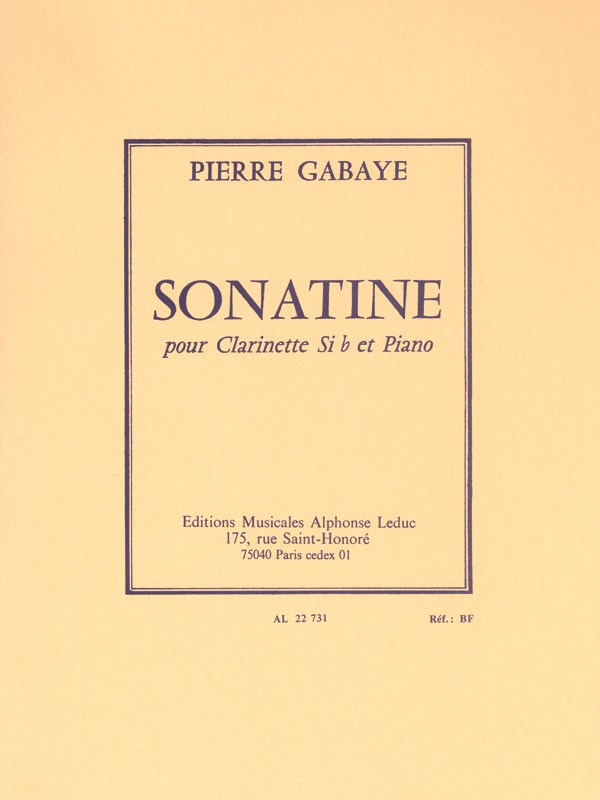 Pierre Gabaye: Sonatine (Clarinet & Piano)