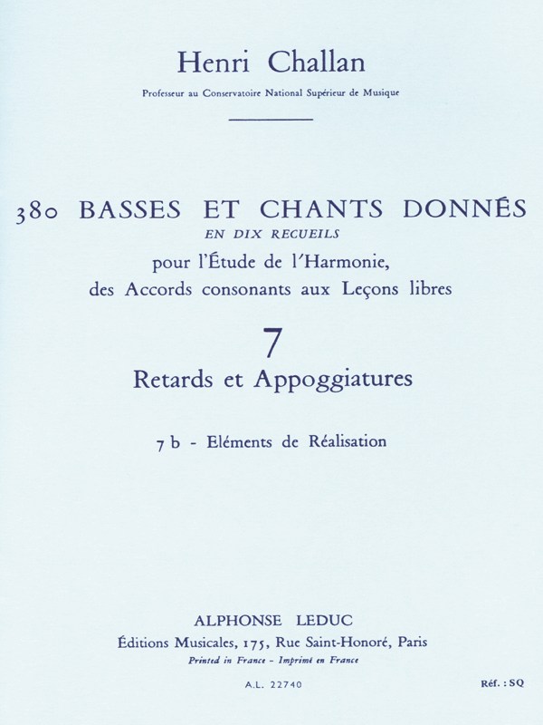 Henri Challan: 380 Figured Bass Exercises (7b)