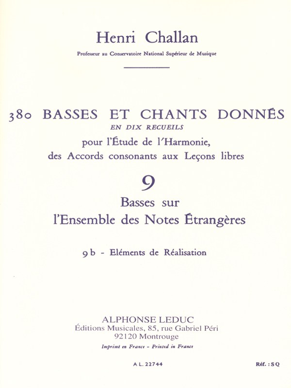 Henri Challan: 380 Figured Bass Exercises (9b)