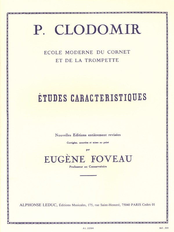 P. Clodomir: 12 Etudes caractéristiques Op.12 (Trumpet solo)
