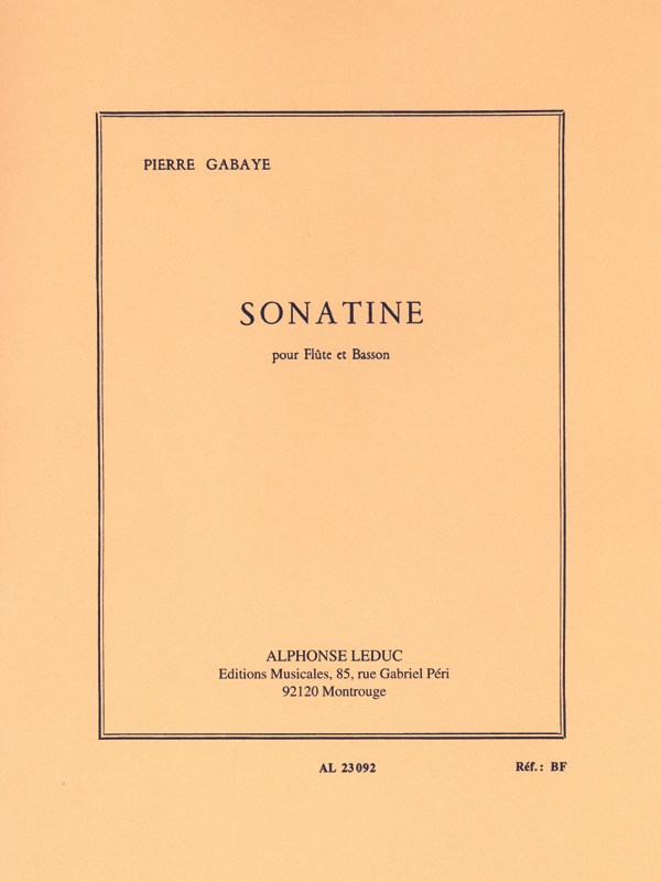 Pierre Gabaye: Sonatine (Flute & Bassoon)