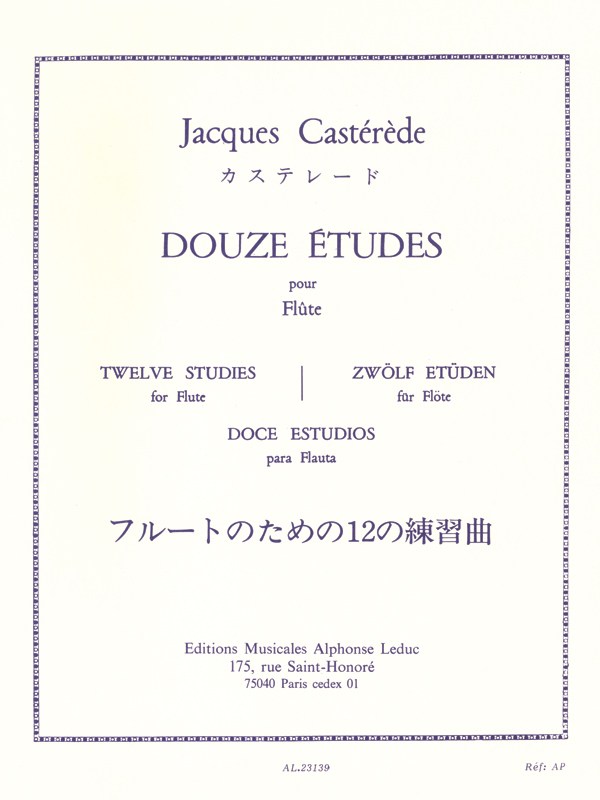 Jacques Castérède: 12 Etudes (Flute solo)