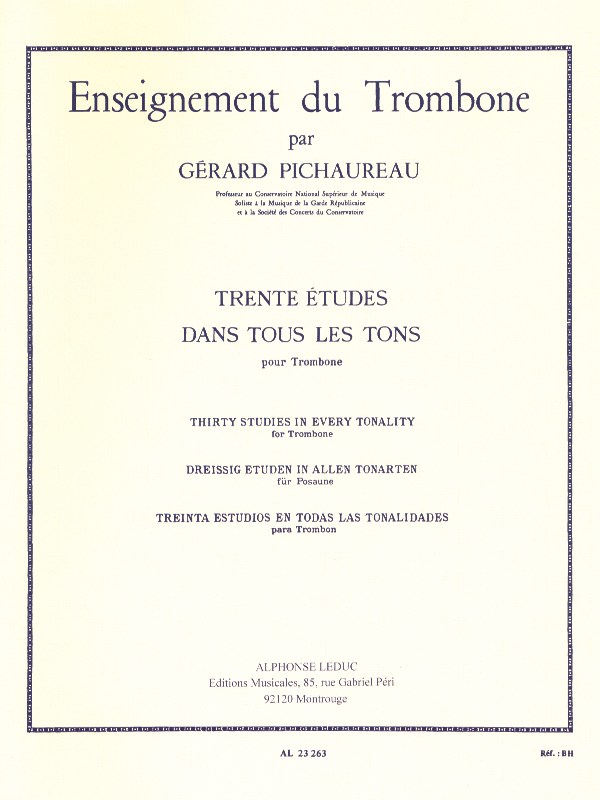 Claude Pichaureau: 30 Etudes dans tous les Tons (Trombone solo)