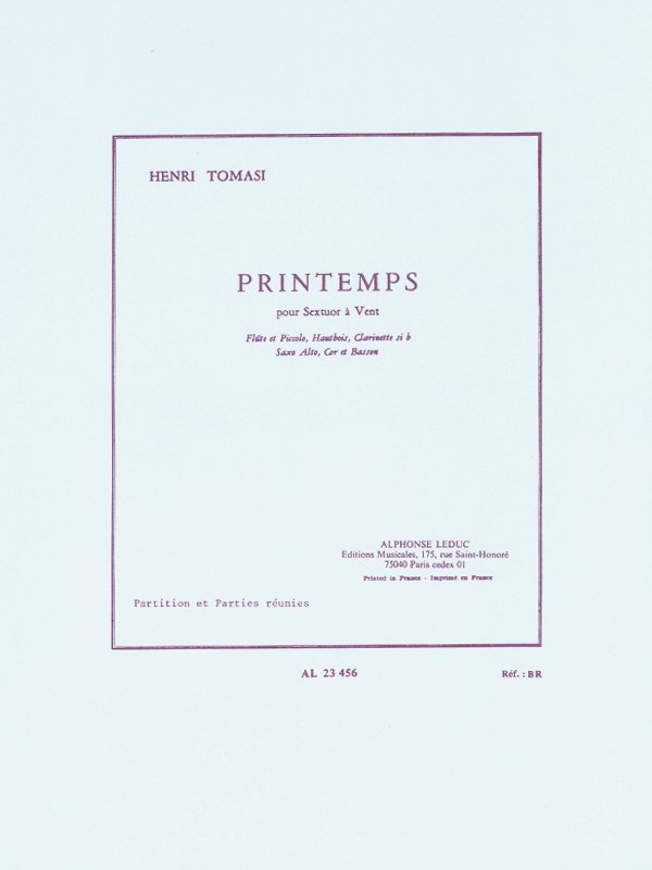 Henri Tomasi: Printemps (Sextet-Wind)