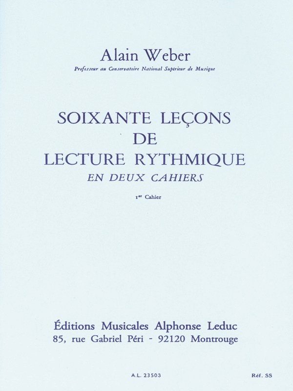 Alain Weber: 60 Leçons de Lecture rythmique Vol.1 (Book)