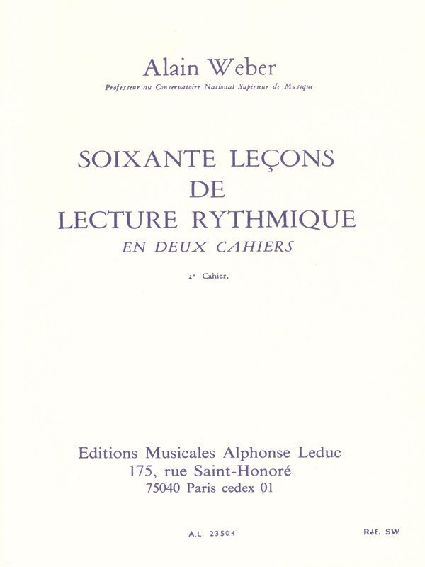 Alain Weber: 60 Leçons de Lecture rythmique Vol.2 (Book)