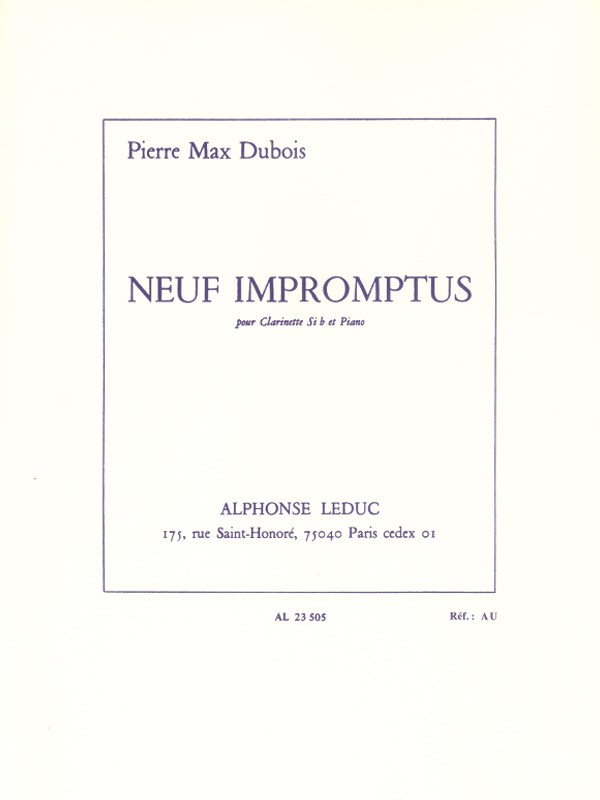 Pierre Max Dubois: 9 Impromptus (Clarinet & Piano)