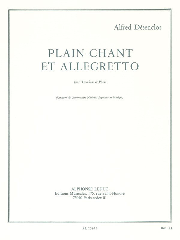 Alfred Désenclos: Plain-chant et Allegretto (Trombone & Piano)