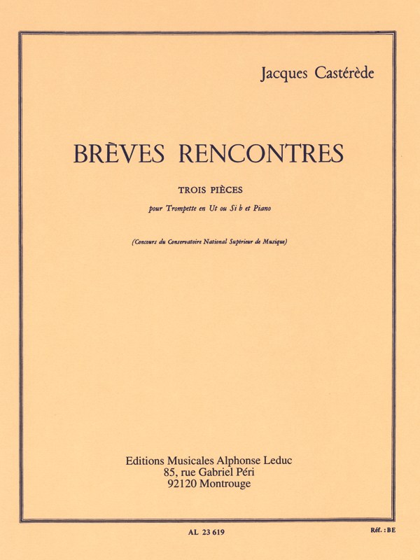 Jacques Castérède: Brèves Rencontres, 3 Pièces (Trumpet & Piano)