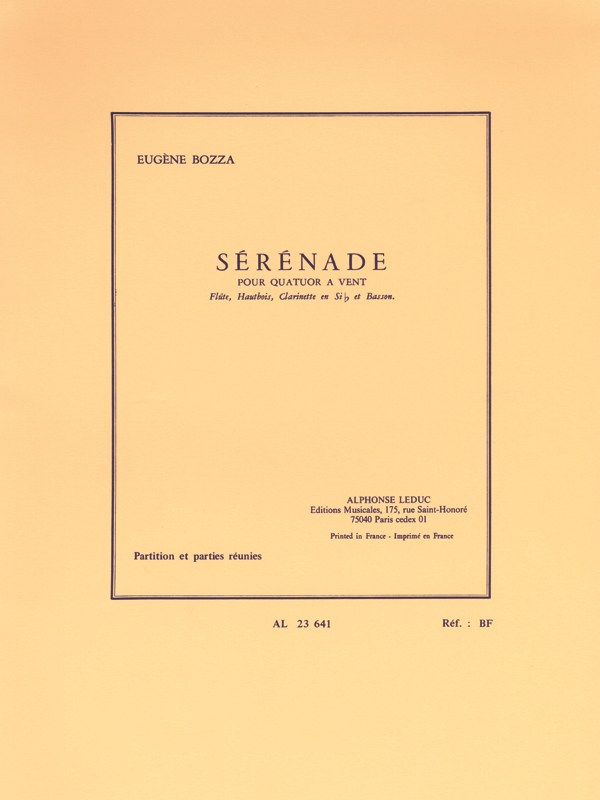 Eugène Bozza: Sérénade (Quartet-Woodwind)