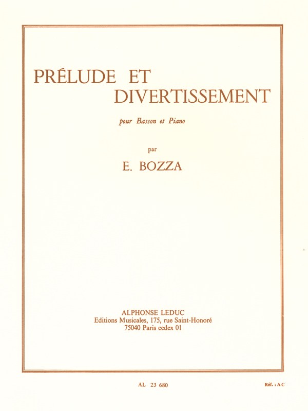 Eugène Bozza: Prélude et Divertissement (Bassoon & Piano)
