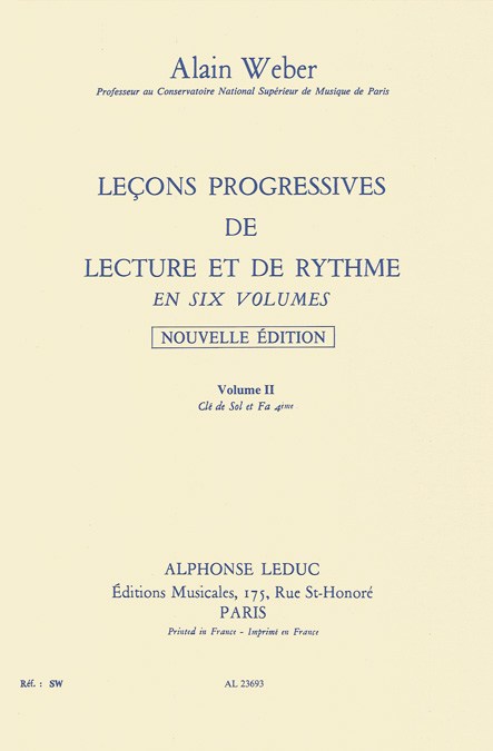 Weber A: Lecons progr.lecture et rythme vol 2:cles sol et fa s/acct