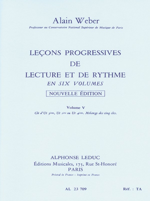Alain Weber: Progressive Lessons Of Reading And Rhythm - Volume 5
