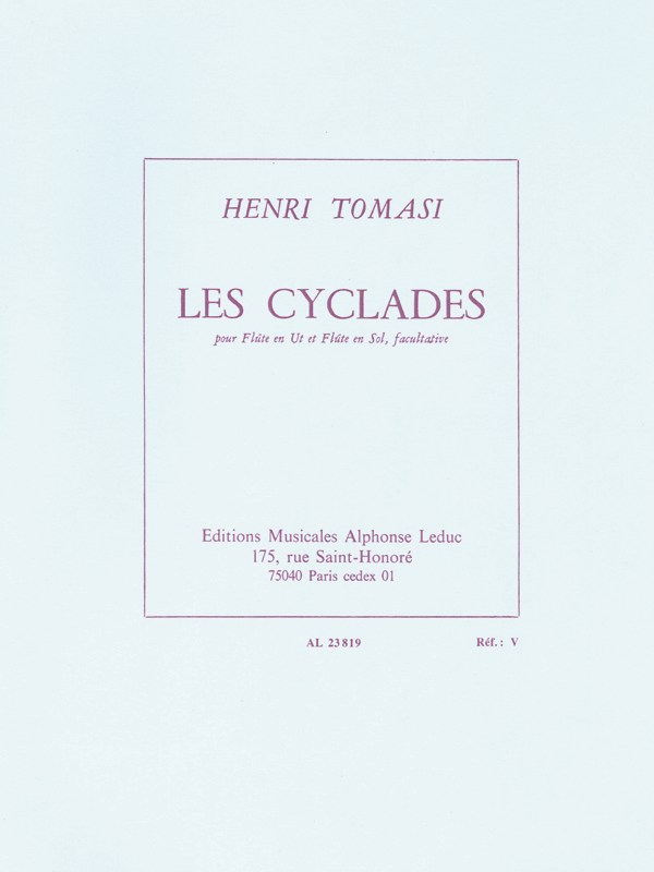 Henri Tomasi: Les Cyclades-Flute Solo