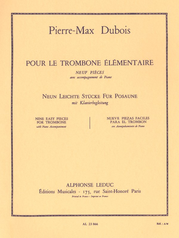 Pierre Max Dubois: Pour le Trombone élémentaire (Trombone & Piano)