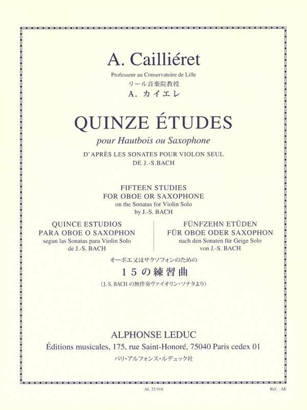André Cailliéret: 15 Etudes (Oboe solo)