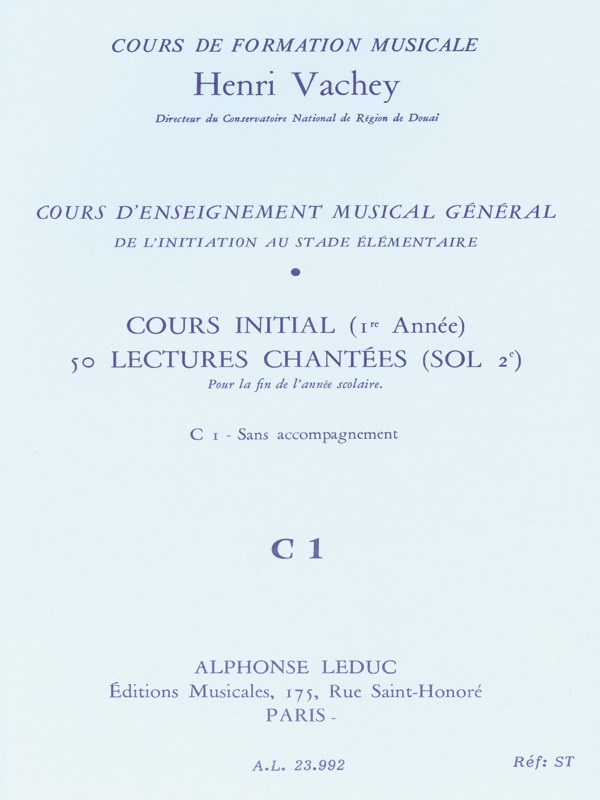 Henri Vachey: 50 Singing Exercises (C1)