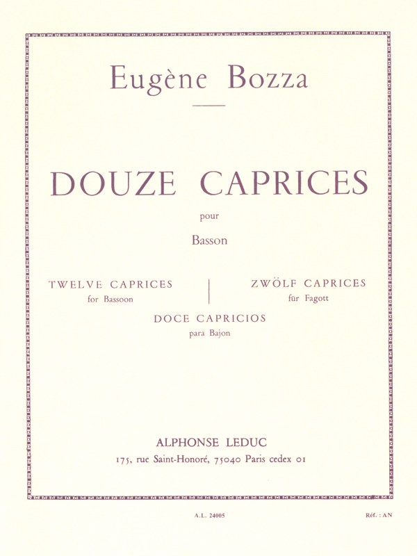 Eugène Bozza: 12 Caprices (Bassoon solo)