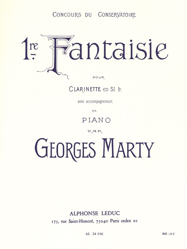Georges Eugène Marty: Fantaisie No.1 (Clarinet & Piano)