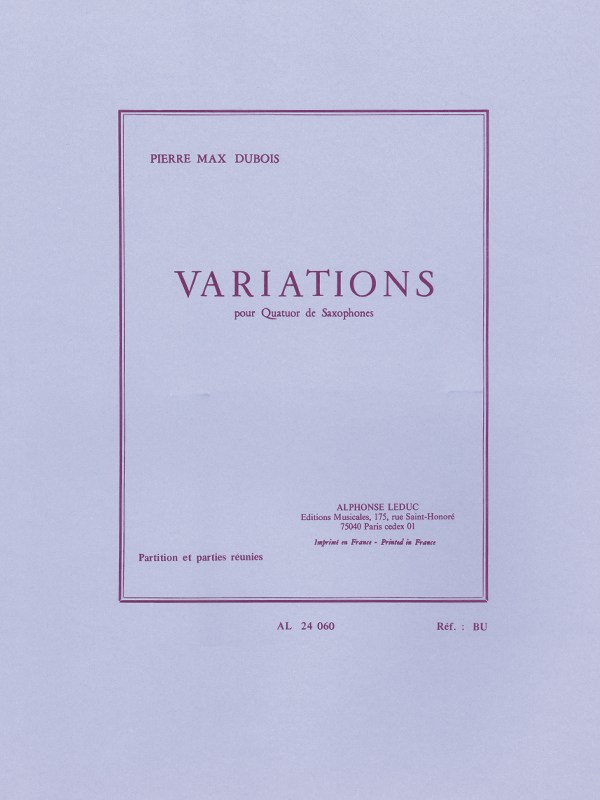 Pierre Max Dubois: Variations (Saxophones 4)