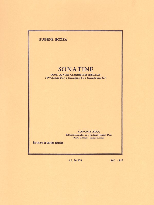 Eugène Bozza: Sonatine (Clarinets 4)