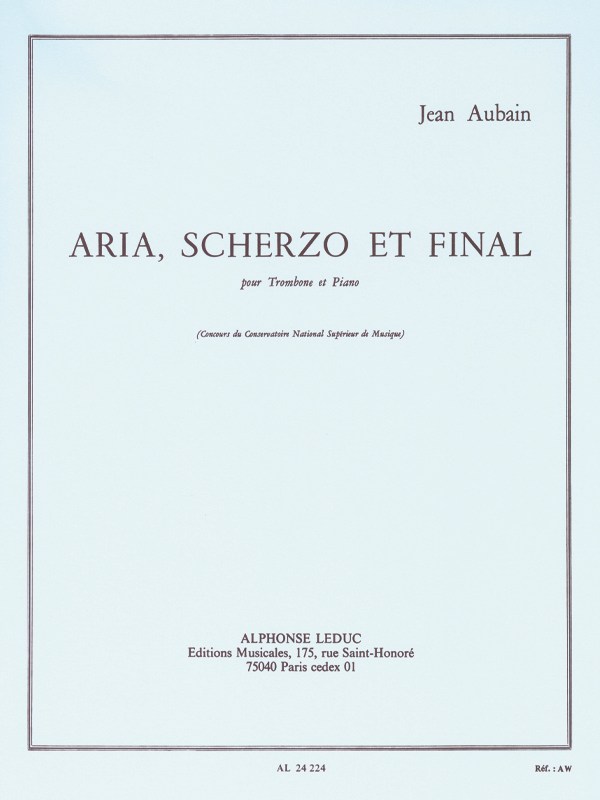 Jean Emmanuel Aubain: Aria, Scherzo et Final (Trombone & Piano)