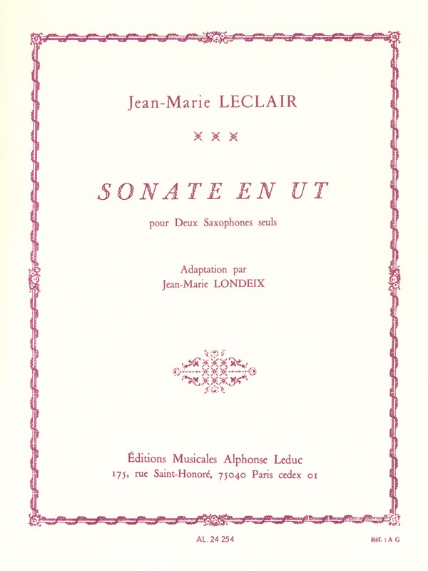 Jean-Marie Leclair: Sonate in C major (Saxophones 2)