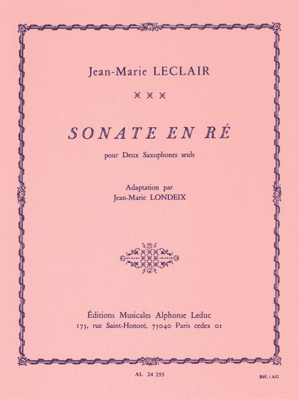 Jean-Marie Leclair: Sonate in D major (Saxophones 2)