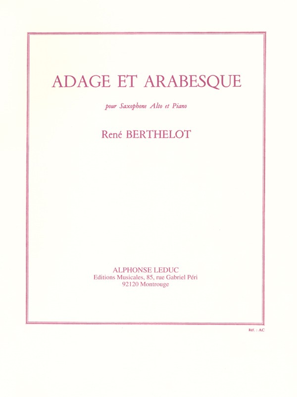 René Berthelot: Adage Et Arabesque (Alto Saxophone/Piano)