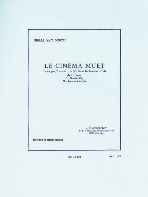 Pierre Max Dubois: Le Cinéma muet (Quartet-Brass)