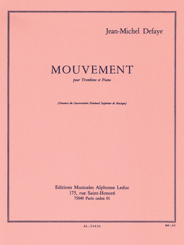 Jean Michel Defaye: Mouvement (Trombone & Piano)