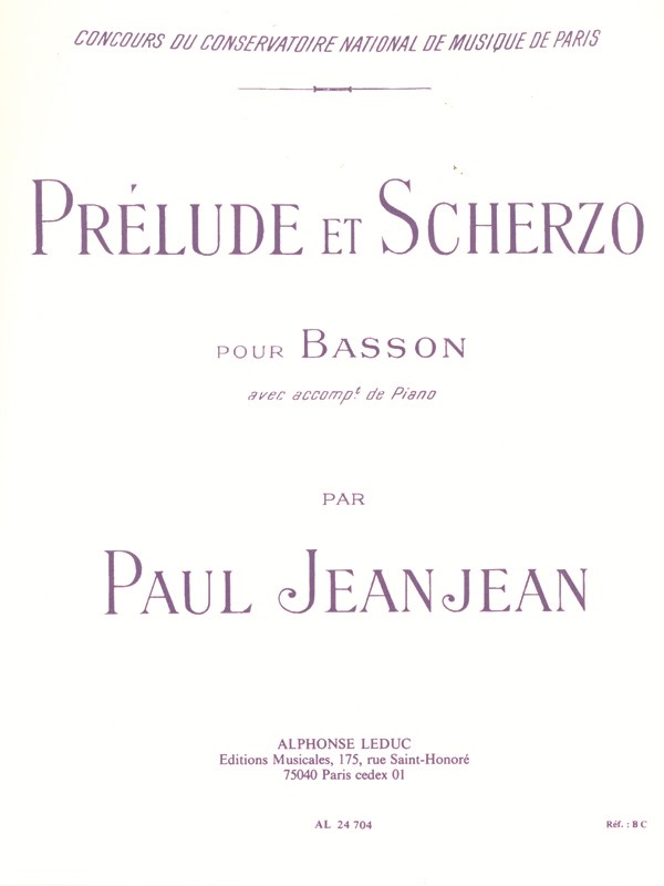 Paul Jeanjean: Prélude et Scherzo (Bassoon & Piano)