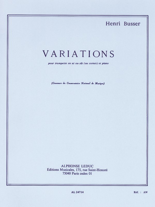 Henri Büsser: Variations Op. 53 (Trumpet And Piano)
