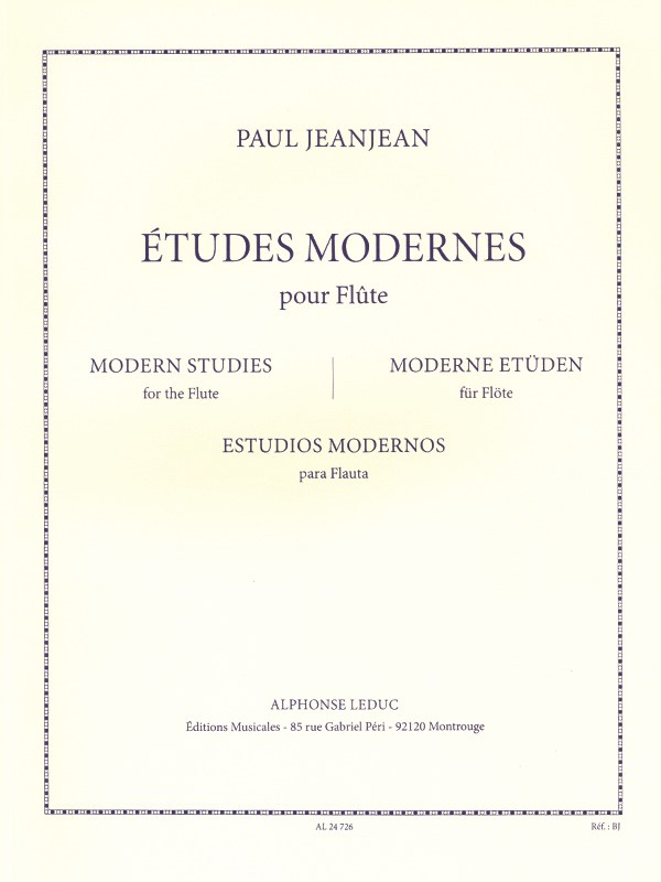Paul Jeanjean: Etudes modernes (Flute solo)