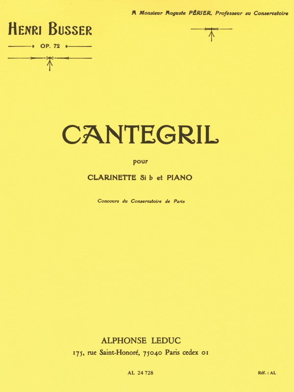 Henri Büsser: Cantegril Op.72 (Clarinet & Piano)