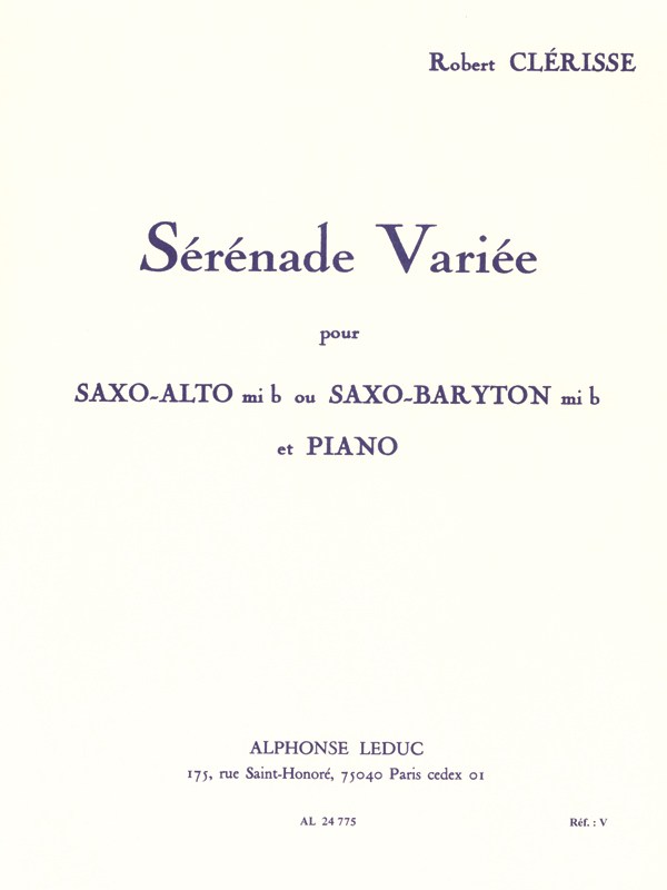Robert Clérisse: Sérénade variée (Saxophone-Alto & Piano)