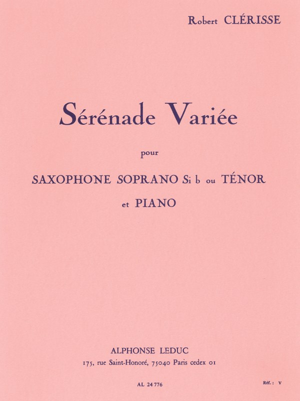 Robert Clérisse: Sérénade variée (Saxophone-Tenor & Piano)