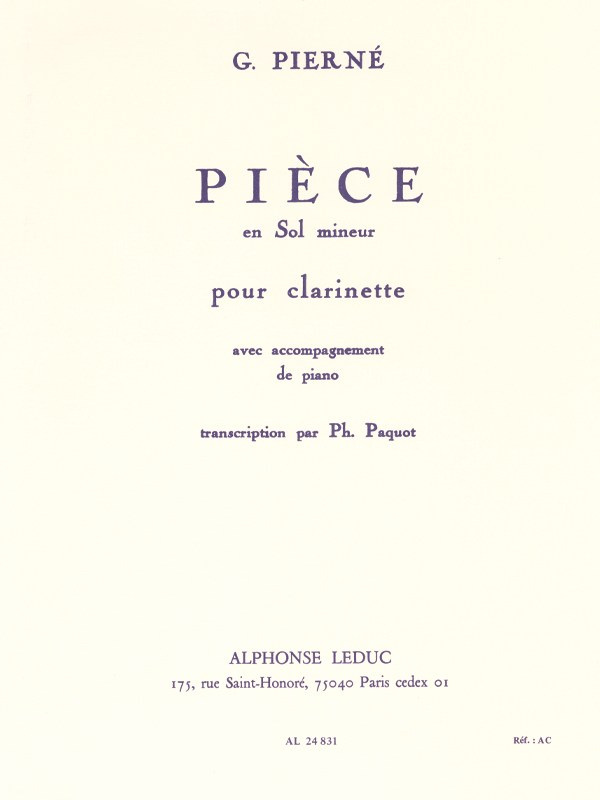 Gabriel Pierné: Pièce in G minor (Clarinet)