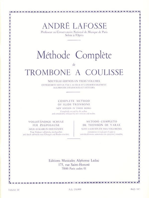 Andre Lafosse: Methode Complete Volume 3 (Trombone)